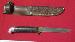 Schrade-Walden 147 8.5" knife w/leather sheath & Western 8" knife w/leather