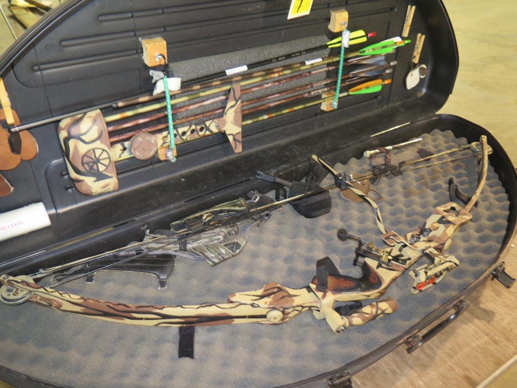 Compound bow w/accessories & hard case, tag#6804