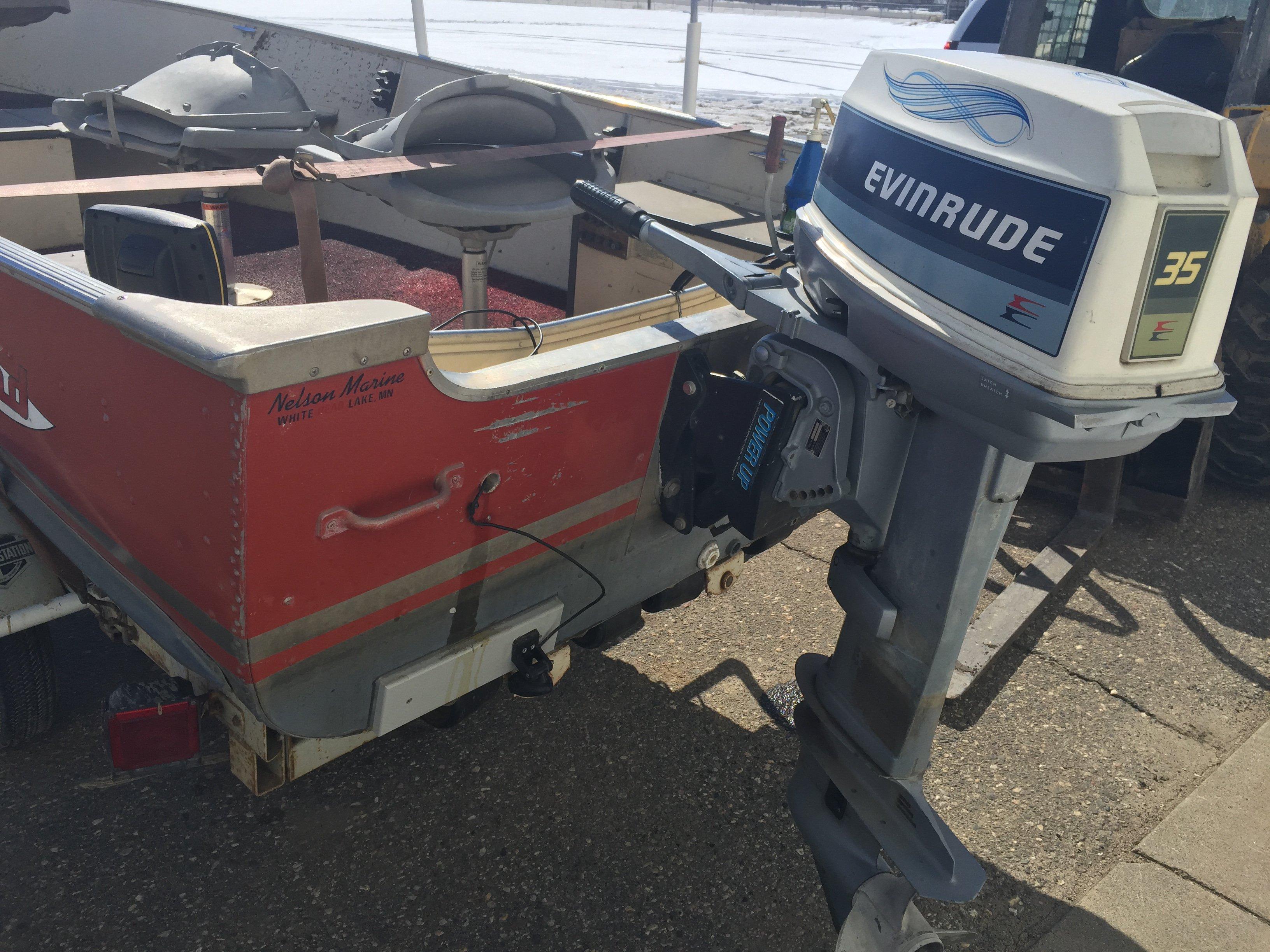 1985 Lund 14.5' aluminum on 1984 Midi trailer w/Evinrude 35hp w/tilt - runs