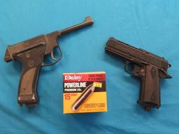 Plainsman 175 & Powerline 15XT .177 CO2 BB guns w/cartridges, tag#7018