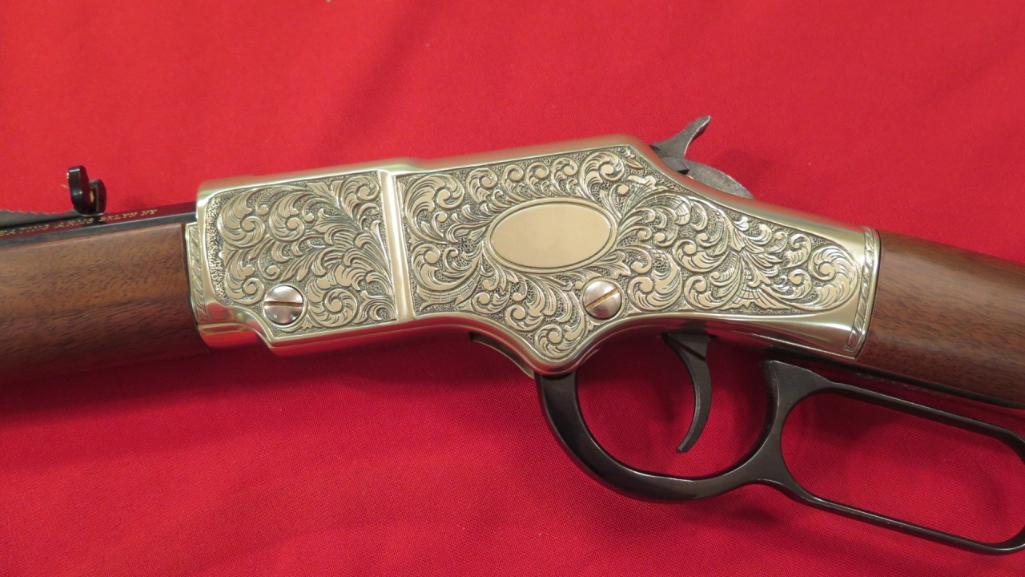 Henry Golden Boy Deluxe model HOO4DD .22LR lever, hand engraved with fancy