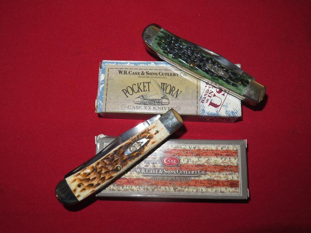 Case Trapper amber, 00164 AND Case Trapper bur green, 09720, tag#3984