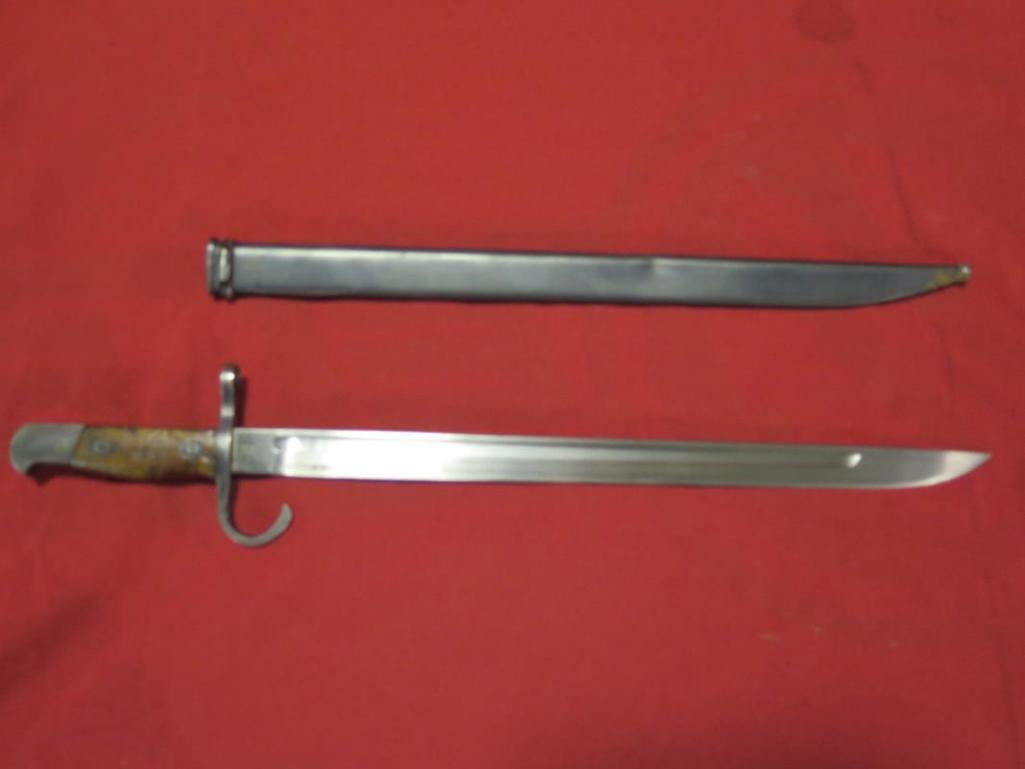 Turkish Mauser 20" bayonet with sheath, tag#6163