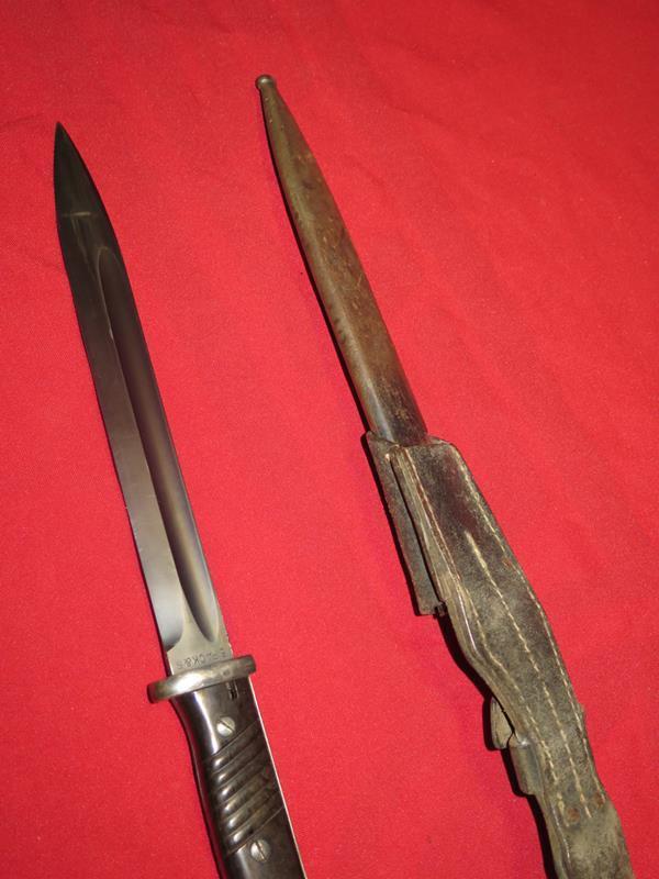 E.Pack & S 15" bayonet with sheath & belt loop, tag#6168