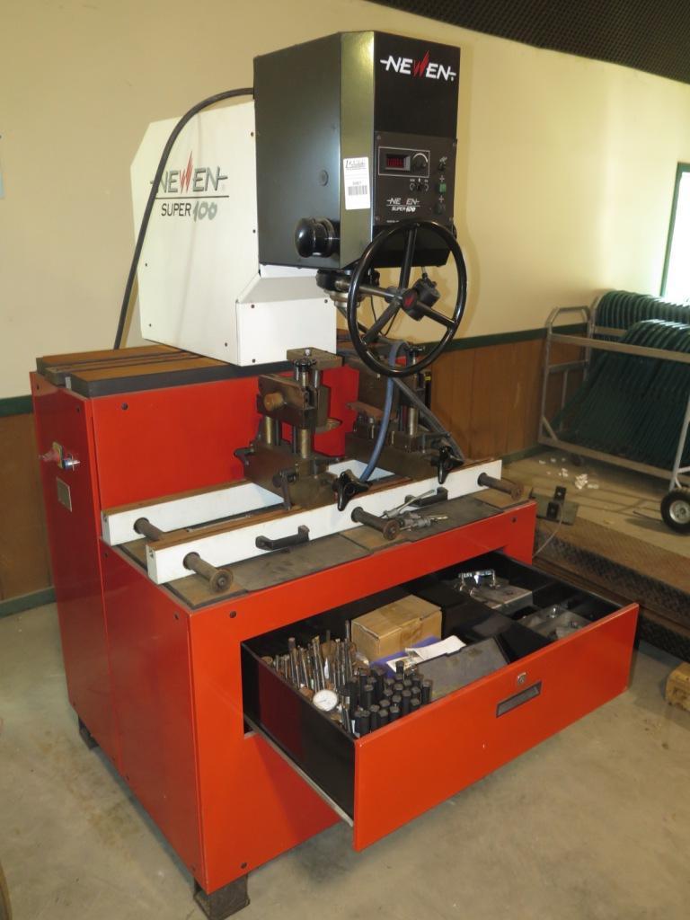 Newen Super 100 Type GII Model C4 seat & guide machine with pilots, reamers