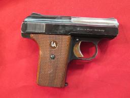 Reck P8 6.35mm (25acp) semi auto pistol, made in West Germany, w/2 magazine