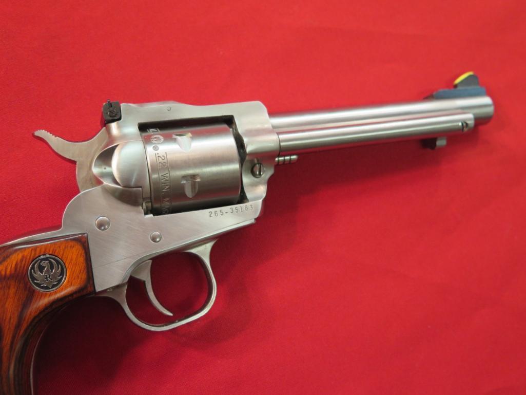 Ruger New Model Single Six .22WMR/22LR revolver, stainless, original case,