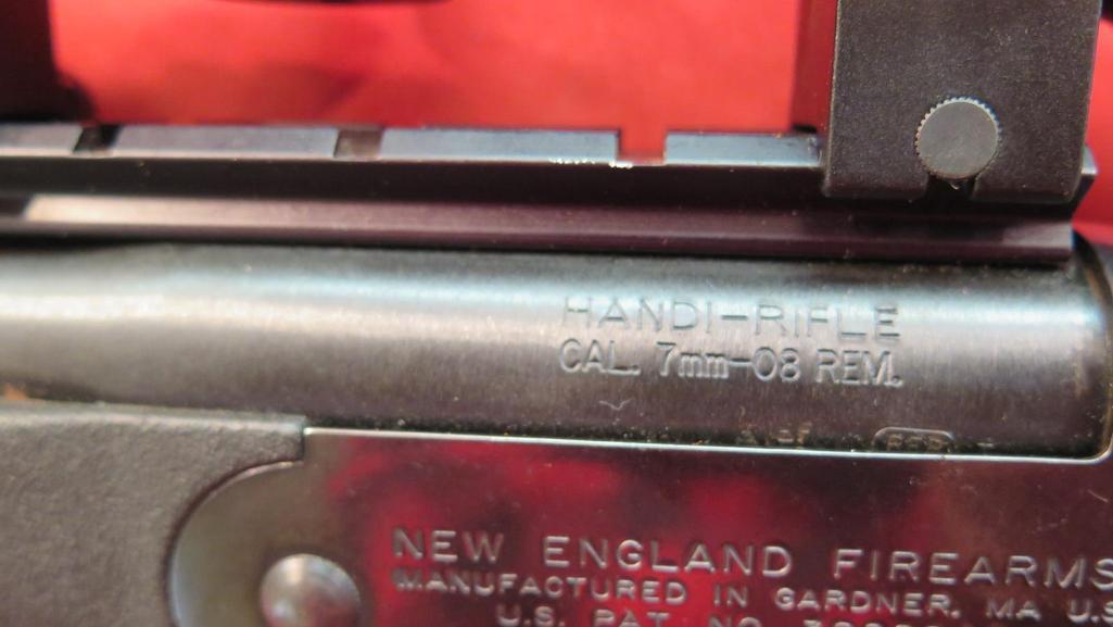 H&R Handi rifle 7mm-08 single shot with Weaver 3x9 scope, tag#1197