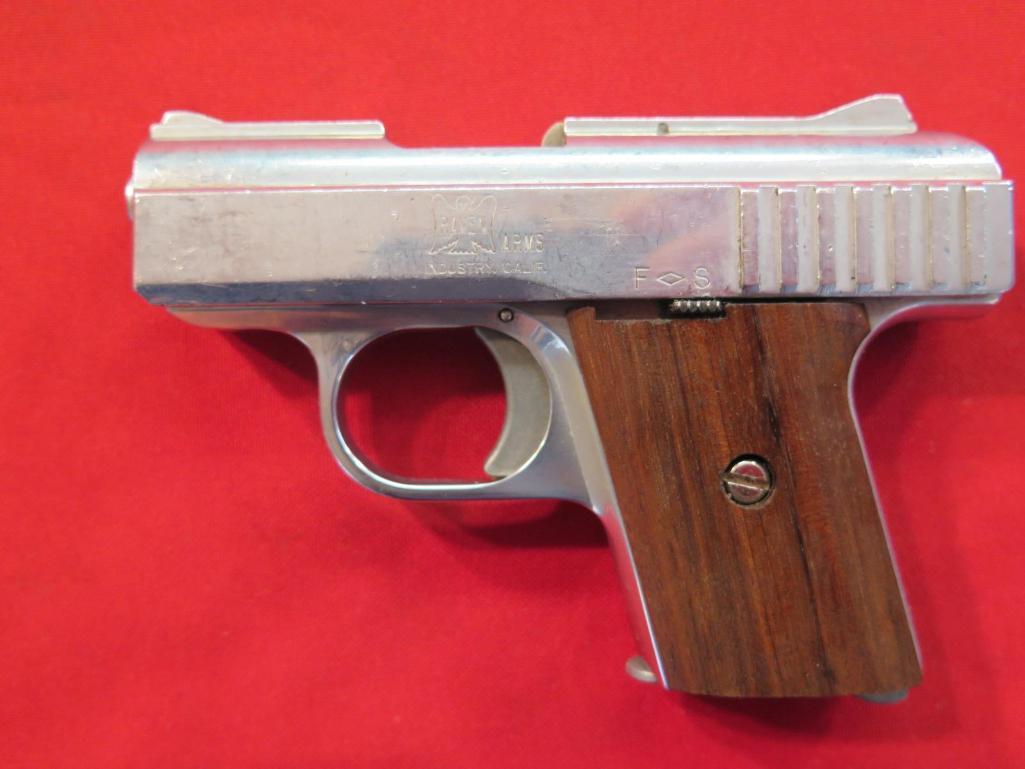 Raven Arms P-25 .25 semi auto pistol, chrome, extra slide, tag#1214