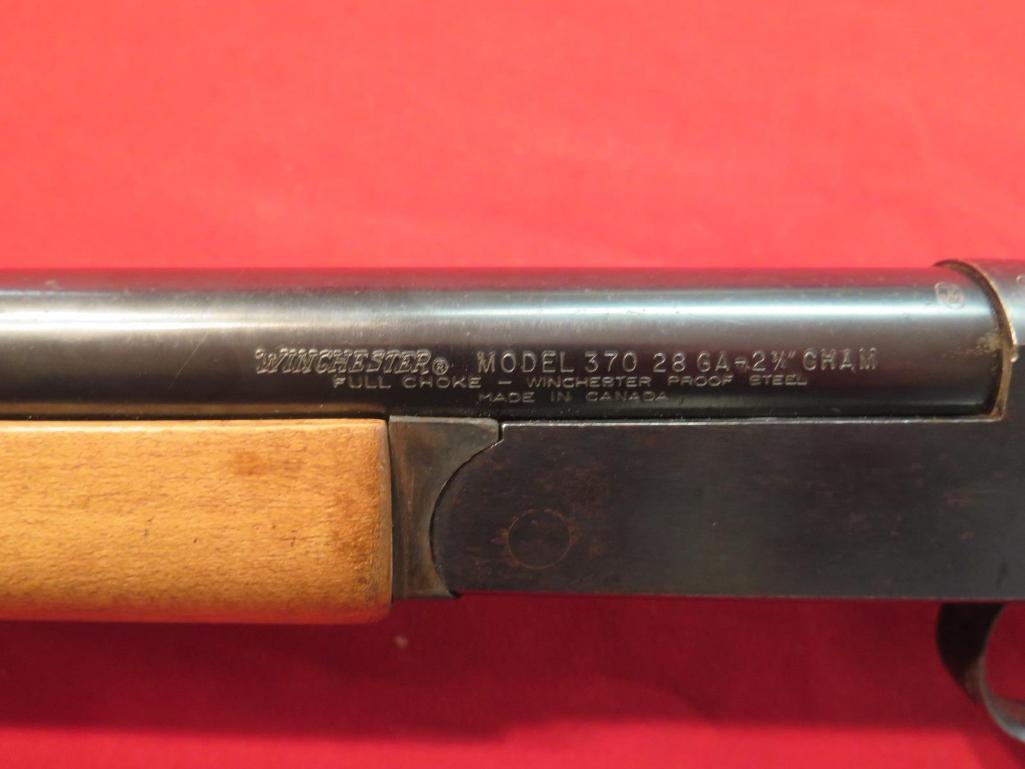 Winchester Model 370 single shot 28ga, tag#1358