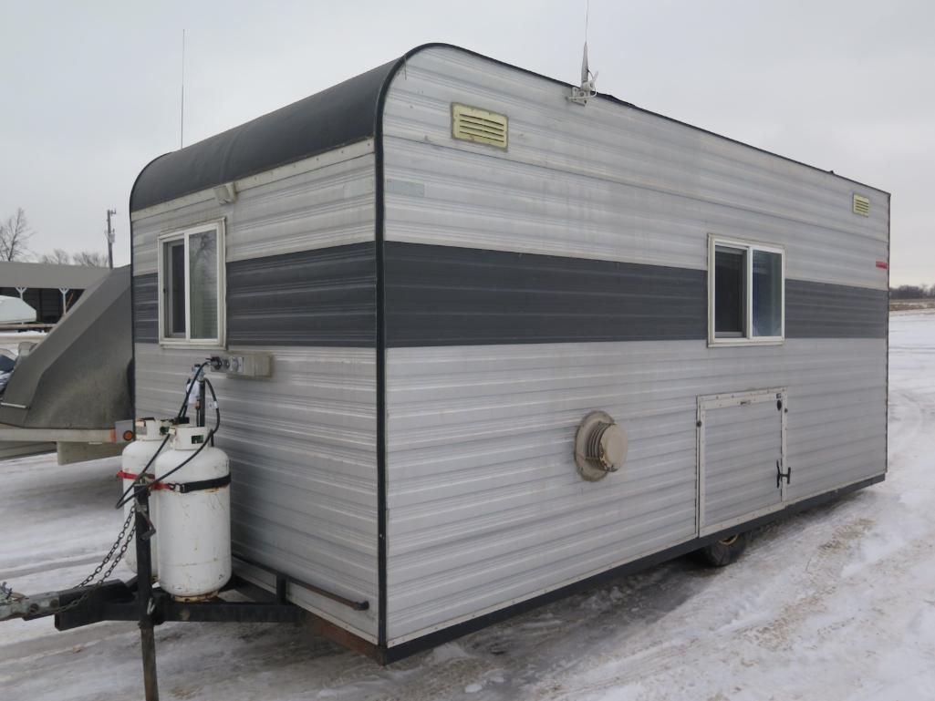 2000 Homemade Fish House 8 x 18, crank down wheel house, 4 holes, 4 rattle