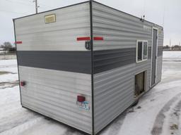 2000 Homemade Fish House 8 x 18, crank down wheel house, 4 holes, 4 rattle