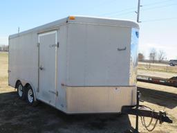 2002 Interstate 8' x 14' tandem axel enclosed cargo trailer with rear ramp