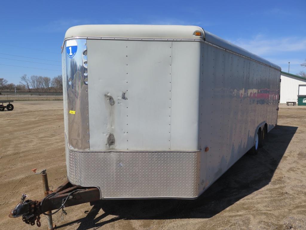 2002 Interstate 8' x 24' tandem axel enclosed cargo trailer with rear ramp