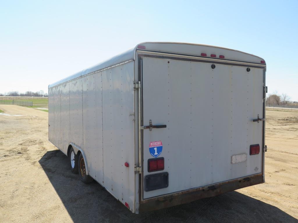 2002 Interstate 8' x 24' tandem axel enclosed cargo trailer with rear ramp