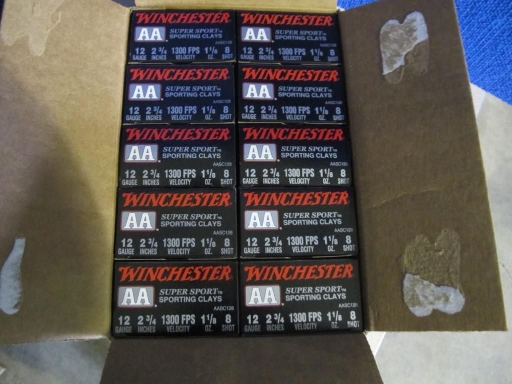 250rds Winchester AA 12ga 2 3/4" 1 1/8oz 8 shot, tag#6321 **Sales Tax will