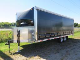 2017 Montrose 26' aluminum 10000# curtain side enclosed trailer, electric j