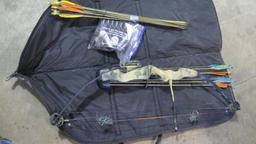 Proline Coumpound bow with broadheads, arrows, releases, etc, tag#1335