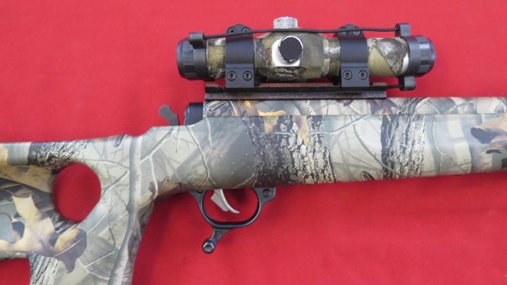 Thomson Center Omega 50cal muzzleloader, red dot scop, camo,, tag#1458