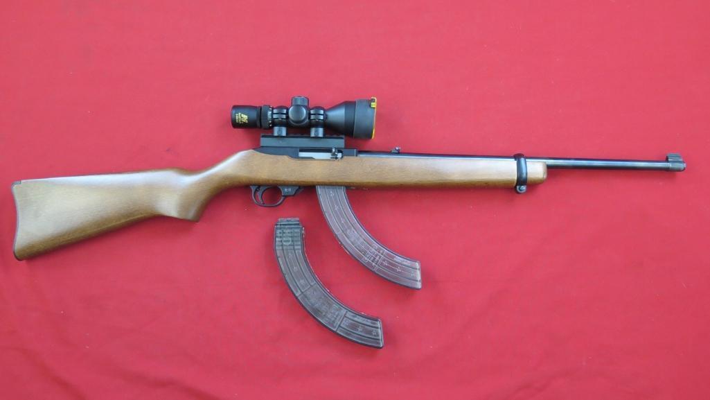 Ruger 10/22 .22LR semi auto with scope and 2 mags including 30rd mag, tag#1