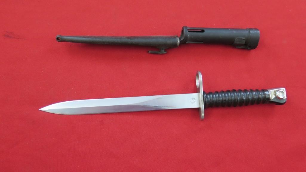 2 Bayonets, one with scabbard, up to 14 1/2", tag#1564