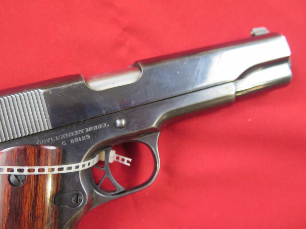 Colt 1911 45Auto semi auto pistol, 1917 commercial lower, Remington Rand up