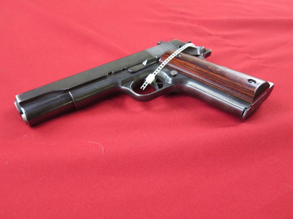 Colt 1911 45Auto semi auto pistol, 1917 commercial lower, Remington Rand up