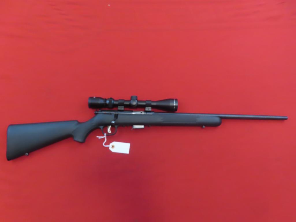 Savage Arms model 93R17 .17HMR bolt rifle with Tasco 3x9x40 scope, SN 12602