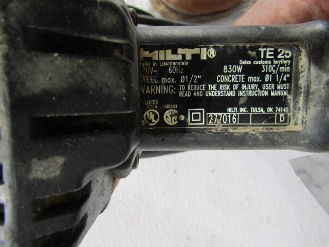 Hilti TE-25 Hammer Drill, Located in Hopkinton, IA
