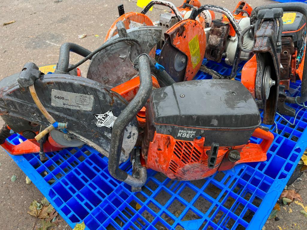 (3) Husqvarna Concrete Saws, Model K970, Model K960 & K760, (2) Stihl TS350 Super Concrete Saws.