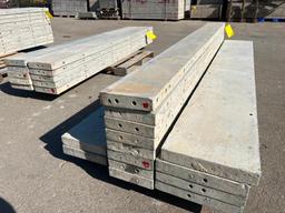 (8) 9" x 9' & (2) 11" x 9' Wall Ties Smooth Aluminum Concrete Forms, 6-12 Hole Pattern. Located in