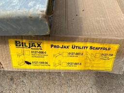 (1) New BilJax Pro-Jax Utility Scaffold 6' Guard Rail Pkg, (2) Platforms & (48) Outriggers. Located