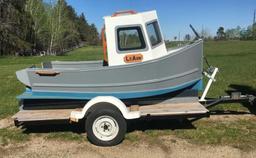 New Handcrafted tugboat & trailer