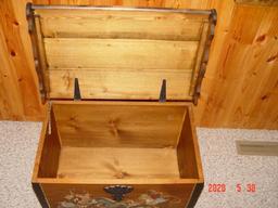 1985 Wooden Chest with Rosemalling