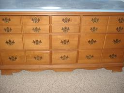 Dresser with attached mirror