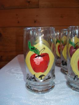 Handpainted Glass Set - Red Delicious
