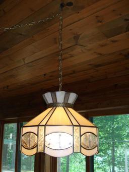 Hanging stained glass bar light