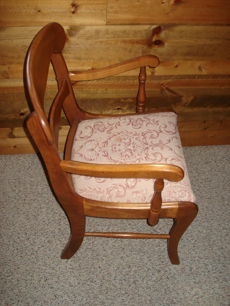 Couch and Matching Ethan Allen Wooden Sitting Chair
