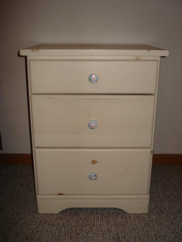 Three Drawer Bedside Table