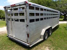 1992 FEATHERLITE 24'X7' ALUM STOCK TRAILER