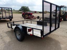 6'X10' SINGLE AXLE SHOP MADE TRAILER W/FULL SIZE FOLD DOWN REAR GATE, BILL OF SALE