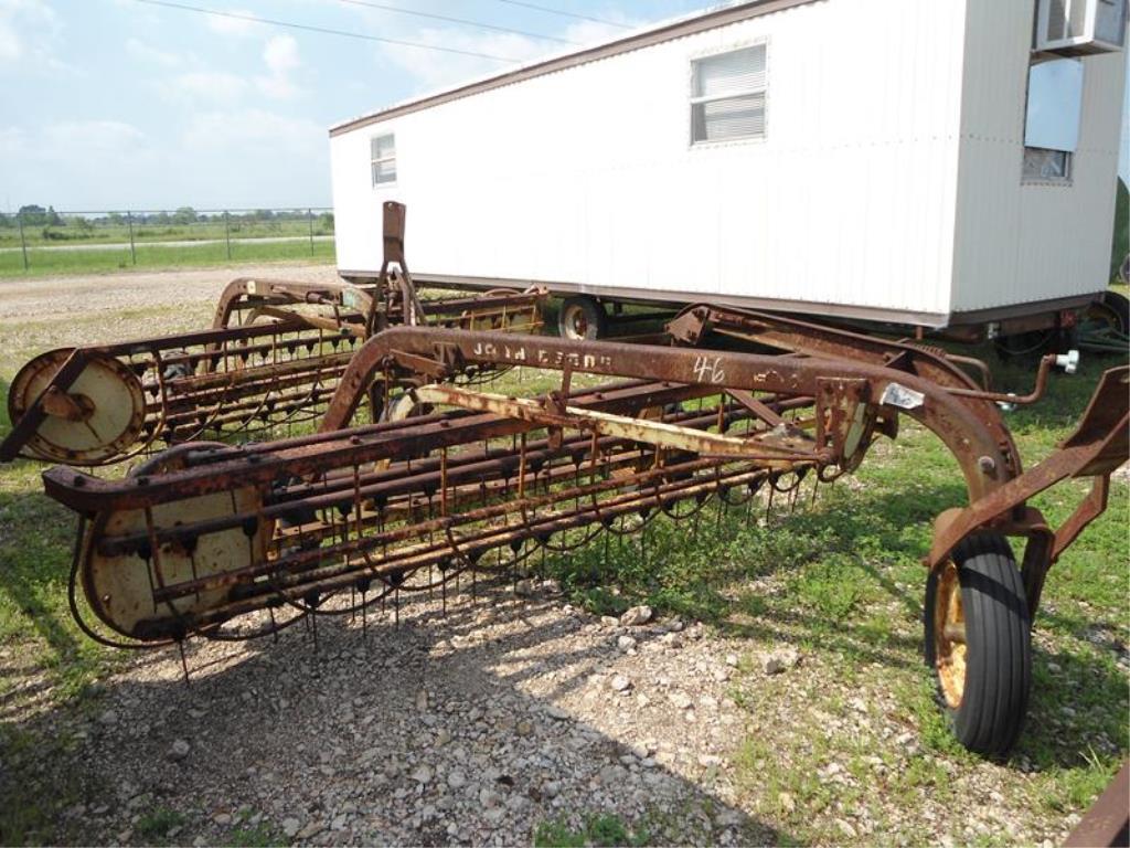 2 JOHN DEERE RAKES W/DOLLY WHEEL