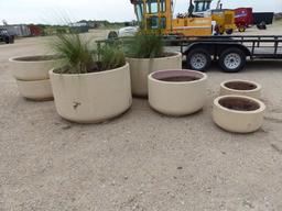 7-MISC SIZE CONCRETE LANDSCAPE POTS