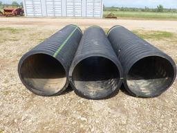 3 30" X 11" BLACK POLY CULVERT PIPES