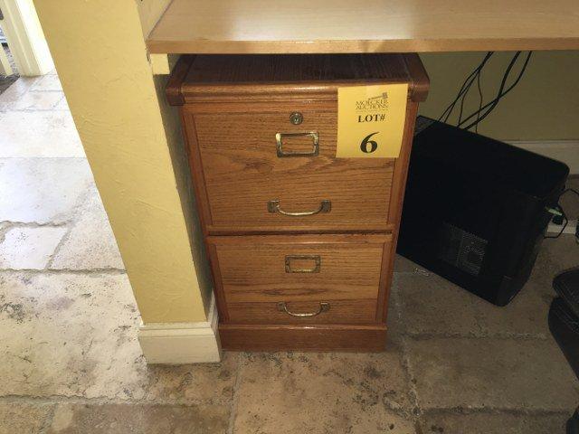 Wood Two Drawer File Cabinet