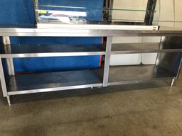 STAINLESS STEEL PREP TABLE 92" L X 20" W X 34" H