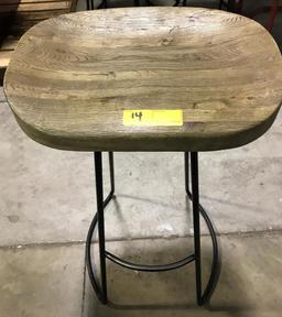 HARDWOOD AND METAL BAR STOOLS 29" H