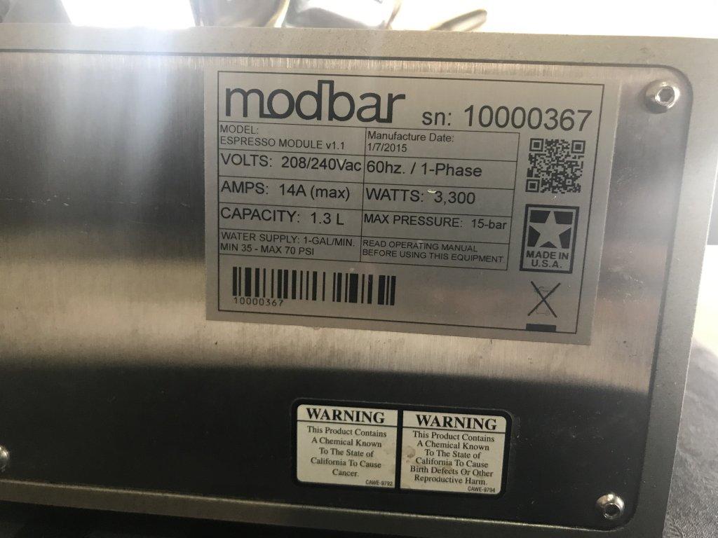 MODBAR MODEL ESPRESSO MODULE V1.1 W/(1) ESPRESSO TAP, MFG: 01/07/2015