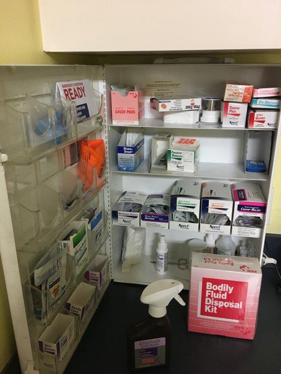 FIRST AID CABINET WITH SUPPLIES