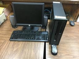 HP PRO DESK COMPUTER SYSTEM, INTEL CORE I3 WITH KEYBOARD, MONITOR, MOUSE, UPS,